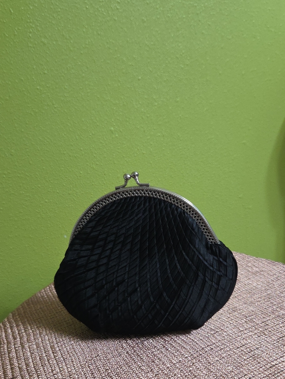 Claire"s Black Evening Clutch Bag with Silver Frame